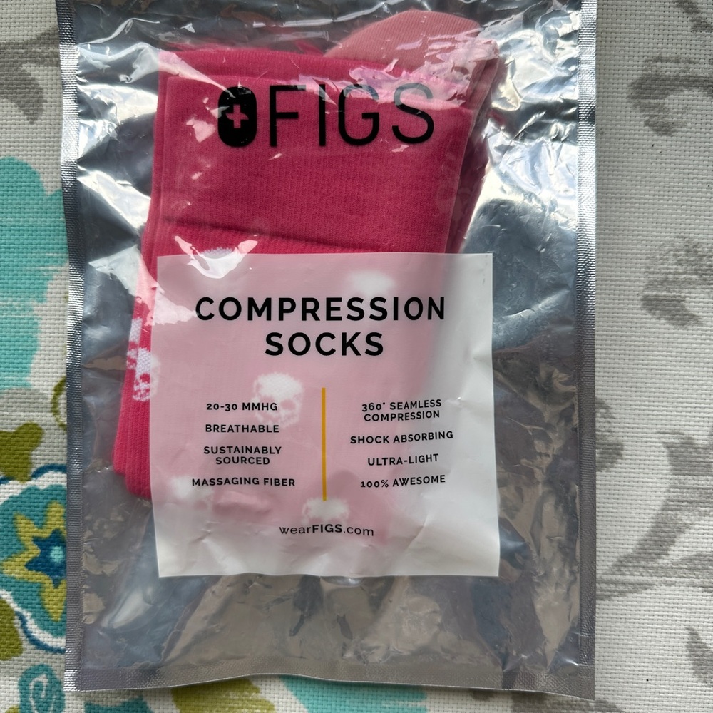 NWT Figs Pink Compression Socks